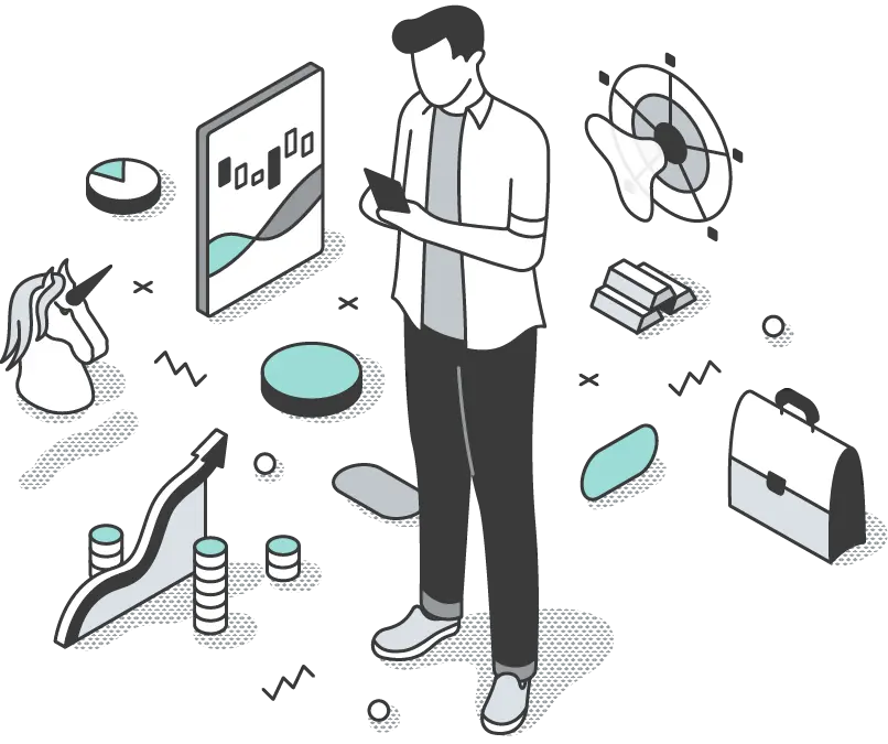 Illustration digitale Steuerberatung für Unternehmen und E-Commerce